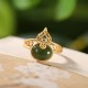 Gourd Cyan Jade Copper Coin Luck Ring Gourd Cyan Jade Copper Coin Luck Ring