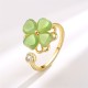 Cat's Eye Clover Zircon Love Rotatable Ring Cat's Eye Clover Zircon Love Rotatable Ring