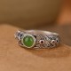 925 Silver Hetian Cyan Jade Harmony Ring 925 Silver Hetian Cyan Jade Harmony Ring