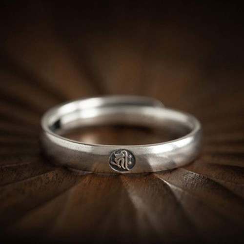 925 Sterling Silver Chinese Zodiac Buddha Blessing Ring 925 Sterling Silver Chinese Zodiac Buddha Blessing Ring