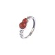 925 Silver Red Agate Gourd Coin Self-acceptance Ring