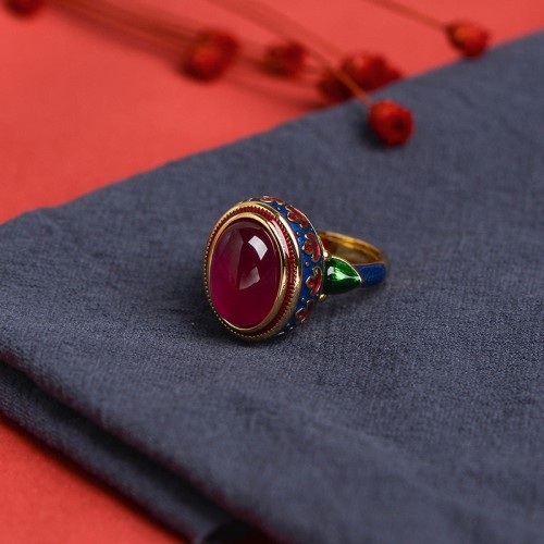 Sterling Silver Red Corundum Courage Ring Sterling Silver Red Corundum Courage Ring