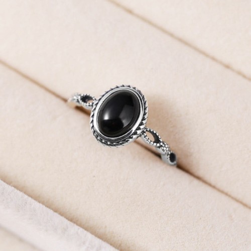 925 Sterling Silver Black Onyx Fortune Ring 925 Sterling Silver Black Onyx Fortune Ring