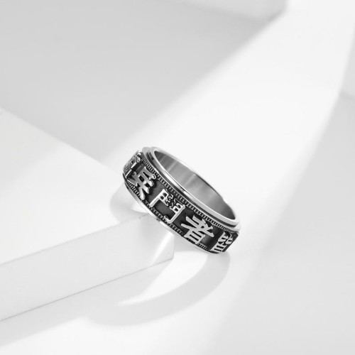 Letter Words Titanium Rotatable Ring Letter Words Titanium Rotatable Ring