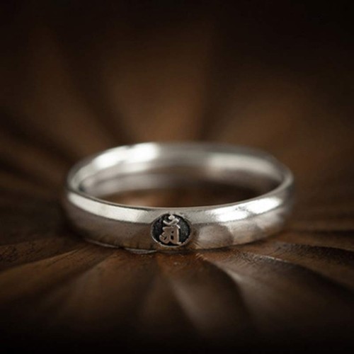 925 Sterling Silver Chinese Zodiac Buddha Blessing Ring 925 Sterling Silver Chinese Zodiac Buddha Blessing Ring