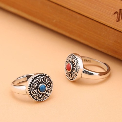 Tibetan Om Mani Padme Hum Peace Rotatable Ring