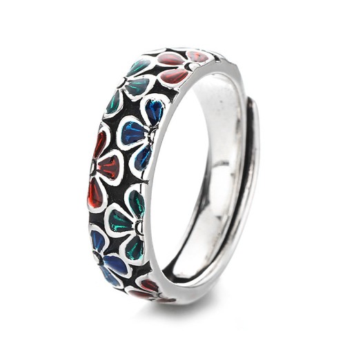 Colorful Plum Blossom Copper Ring Colorful Plum Blossom Copper Ring