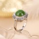 925 Silver Hetian Cyan Jade Luck Ring 925 Silver Hetian Cyan Jade Luck Ring