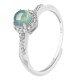 925 Sterling Silver Round Jade Luck Adjustable Ring 925 Sterling Silver Round Jade Luck Adjustable Ring