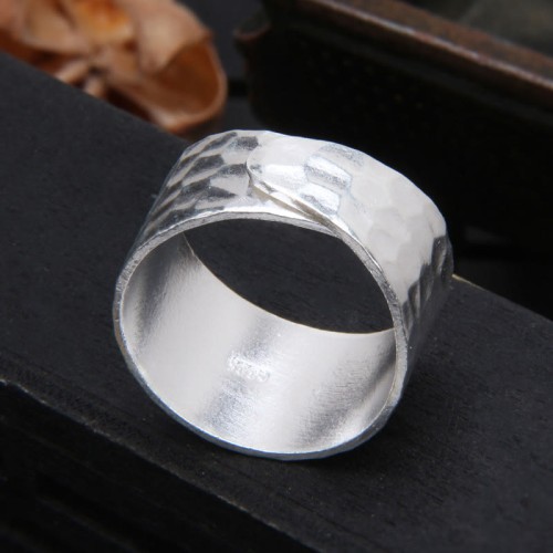 Tibetan 990 Silver Hammered Rustic Ring Tibetan 990 Silver Hammered Rustic Ring