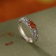 925 Silver Red Agate Cyan Jade Gourd Ring 925 Silver Red Agate Cyan Jade Gourd Ring