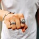 925 Silver Sanskrit Protection Adjustable Ring