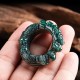 Natural Cyan Jade Dragon Success Ring Natural Cyan Jade Dragon Success Ring