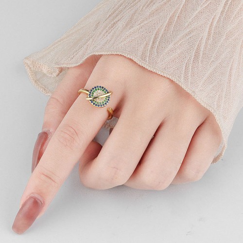 Zircon Copper Wealth Rotatable Ring Zircon Copper Wealth Rotatable Ring