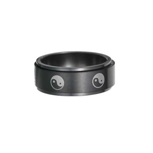 Yin Yang Titanium Steel Rotatable Balance Ring Yin Yang Titanium Steel Rotatable Balance Ring