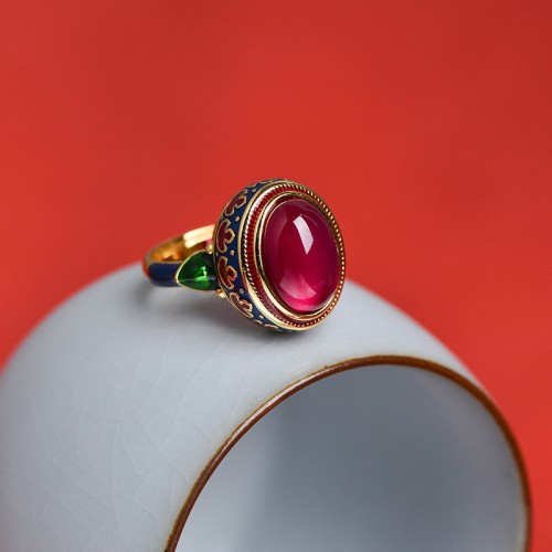 Sterling Silver Red Corundum Courage Ring Sterling Silver Red Corundum Courage Ring