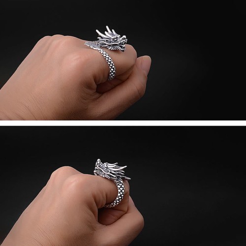 990 Silver Dragon Luck Protection Ring 990 Silver Dragon Luck Protection Ring