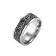Vintage Wave Auspicious Clouds Titanium Steel Balance Ring