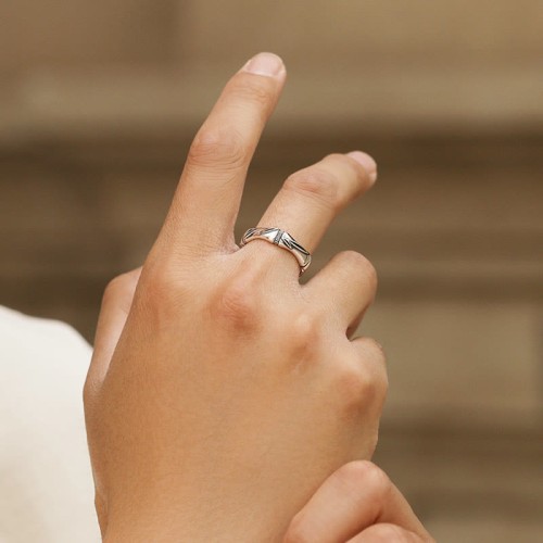 Simple Bamboo Design Copper Luck Ring
