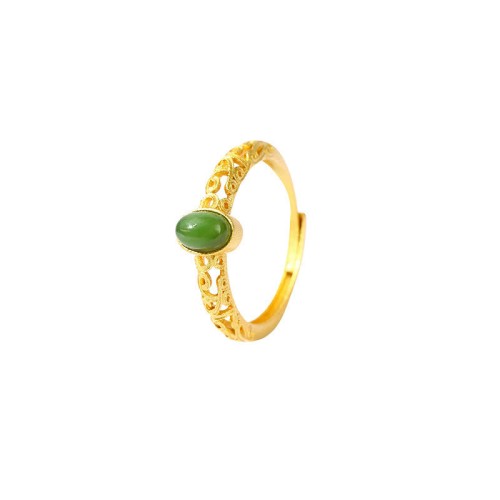 Auspicious Cloud Cyan Jade Luck Ring Auspicious Cloud Cyan Jade Luck Ring