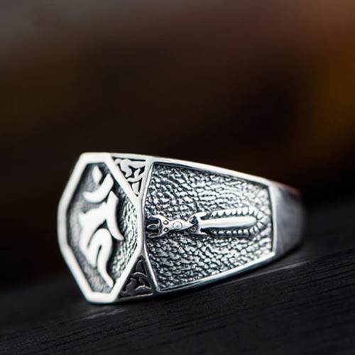 925 Silver Sanskrit Protection Adjustable Ring