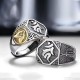 925 Silver Sanskrit Protection Adjustable Ring