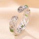 925 Silver Plated Gold Cyan Jade Success Ring