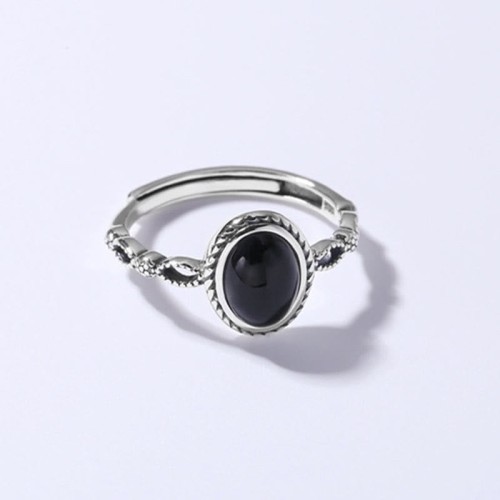 925 Sterling Silver Black Onyx Fortune Ring 925 Sterling Silver Black Onyx Fortune Ring