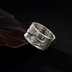 999 Sterling Silver Koi Lotus Heart Sutra Ring