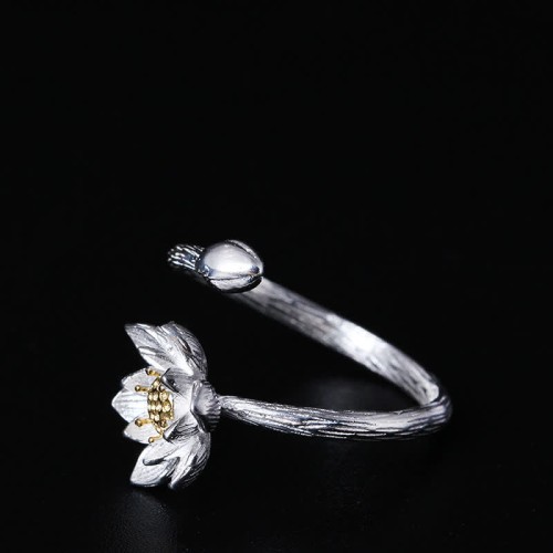 925 Silver Lotus Blessing Ring 925 Silver Lotus Blessing Ring