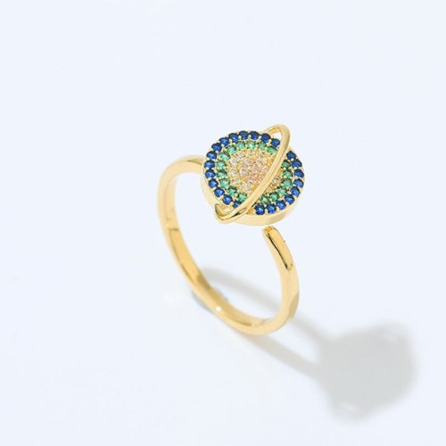 Zircon Copper Wealth Rotatable Ring Zircon Copper Wealth Rotatable Ring