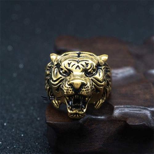 Men's Tiger Head Titanium Steel Punk Rock Ring Men's Tiger Head Titanium Steel Punk Rock Ring