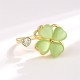 Cat's Eye Clover Zircon Love Rotatable Ring Cat's Eye Clover Zircon Love Rotatable Ring