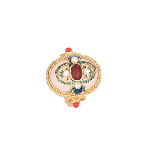 White Jade Red Agate Luck Ring White Jade Red Agate Luck Ring