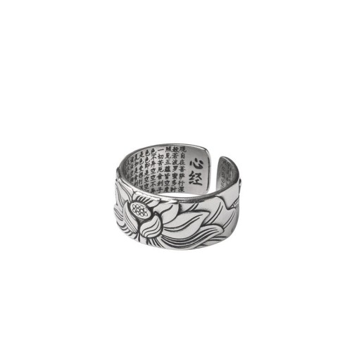 Tibetan Lotus White Copper Enlightenment Ring