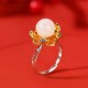 925 Silver White Jade Cyan Jade Success Ring 925 Silver White Jade Cyan Jade Success Ring