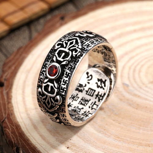 Tibetan Ruby Copper Wealth Ring Tibetan Ruby Copper Wealth Ring