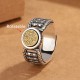 Tibetan Om Mani Padme Hum Copper Coin Rotatable Ring
