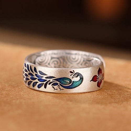 999 Silver Peacock Lotus Fortune Ring 999 Silver Peacock Lotus Fortune Ring