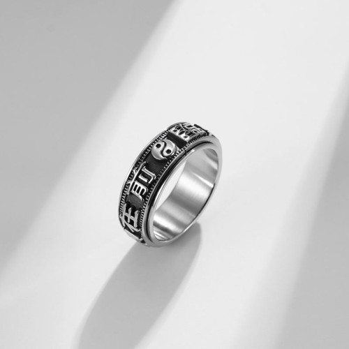 Letter Words Titanium Rotatable Ring Letter Words Titanium Rotatable Ring