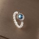 925 Silver Pearl Blue Chalcedony Healing Ring 925 Silver Pearl Blue Chalcedony Healing Ring