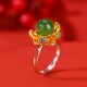 925 Silver White Jade Cyan Jade Success Ring 925 Silver White Jade Cyan Jade Success Ring