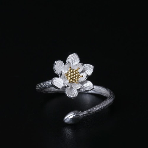 925 Silver Lotus Blessing Ring 925 Silver Lotus Blessing Ring