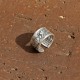 999 Sterling Silver Koi Lotus Heart Sutra Ring