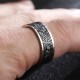 Vintage Wave Auspicious Clouds Titanium Steel Balance Ring
