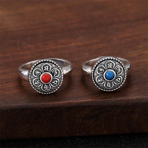 Tibetan Om Mani Padme Hum Peace Rotatable Ring
