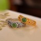 925 Silver Hetian Cyan Jade Harmony Ring 925 Silver Hetian Cyan Jade Harmony Ring
