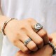 925 Silver Sanskrit Protection Adjustable Ring