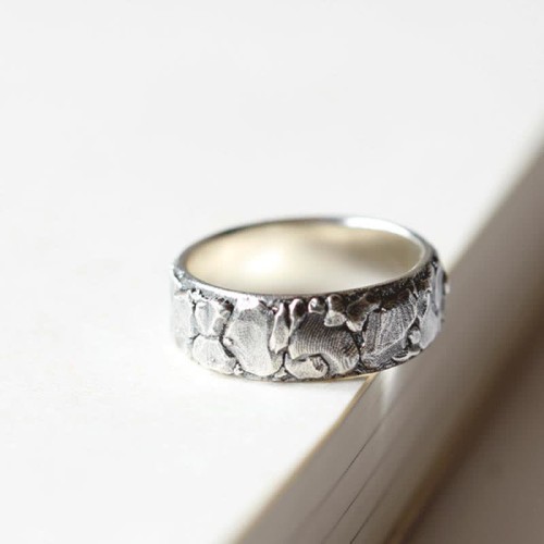 Rock Pattern Copper Luck Blessing Ring Rock Pattern Copper Luck Blessing Ring