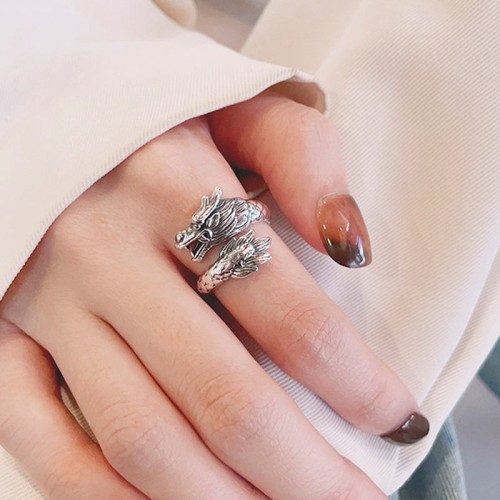 925 Sterling Silver Year of the Dragon Luck Ring